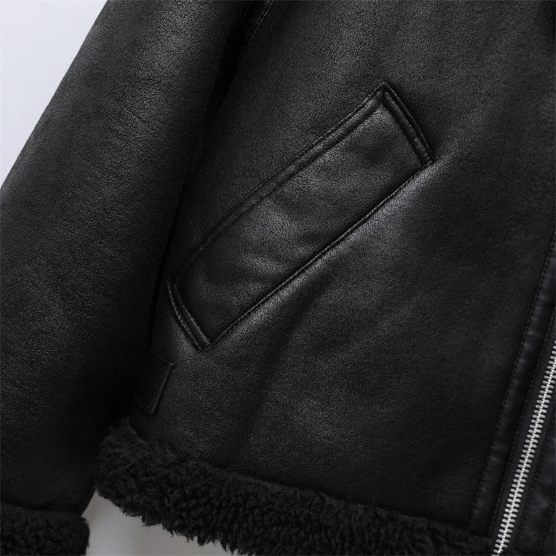 Dobbeltsidig fleecejakke for kvinner