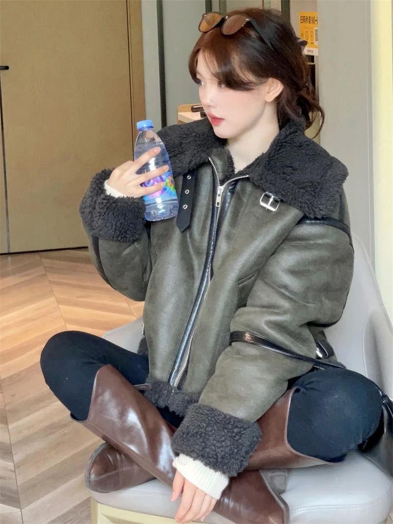 Dobbeltsidig fleecejakke for kvinner