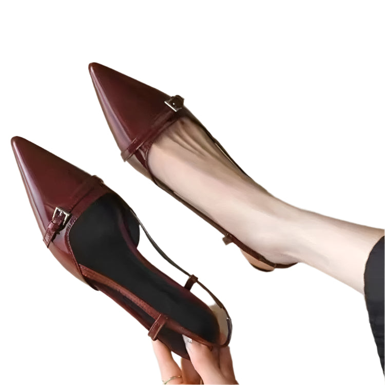 Glansfulle sandaler med mellomhøy hæl for kvinner