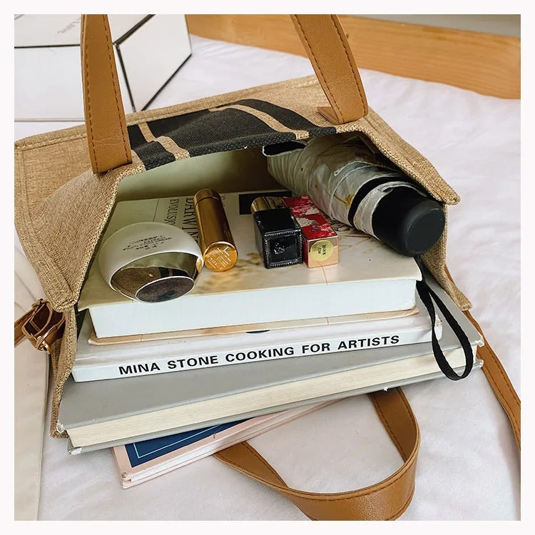 Bøtteveske i lerret for kvinner