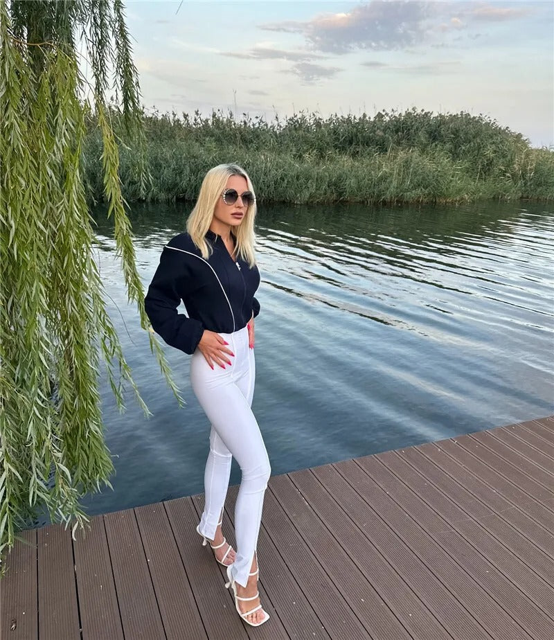 Rullekragejumpsuit med lange ermer for kvinner