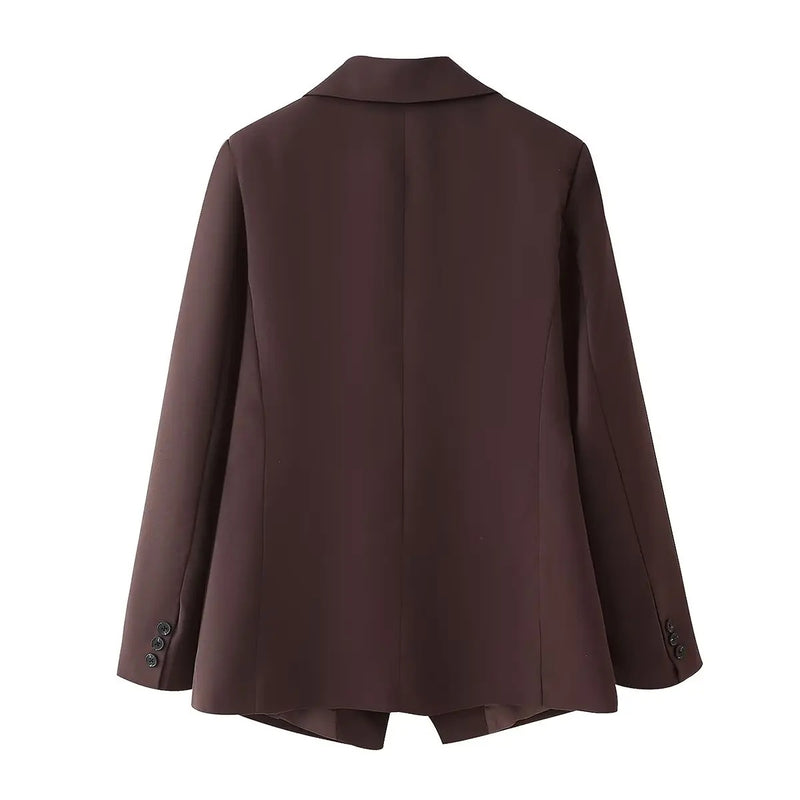 Turn-down krage blazer for kvinner