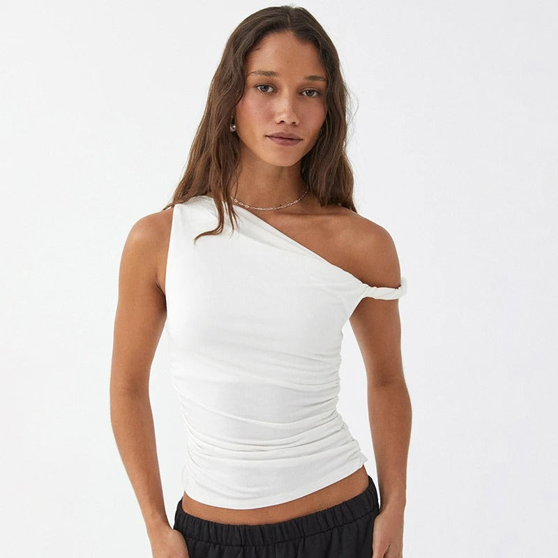 Off-Shoulder kort tank-top for kvinner