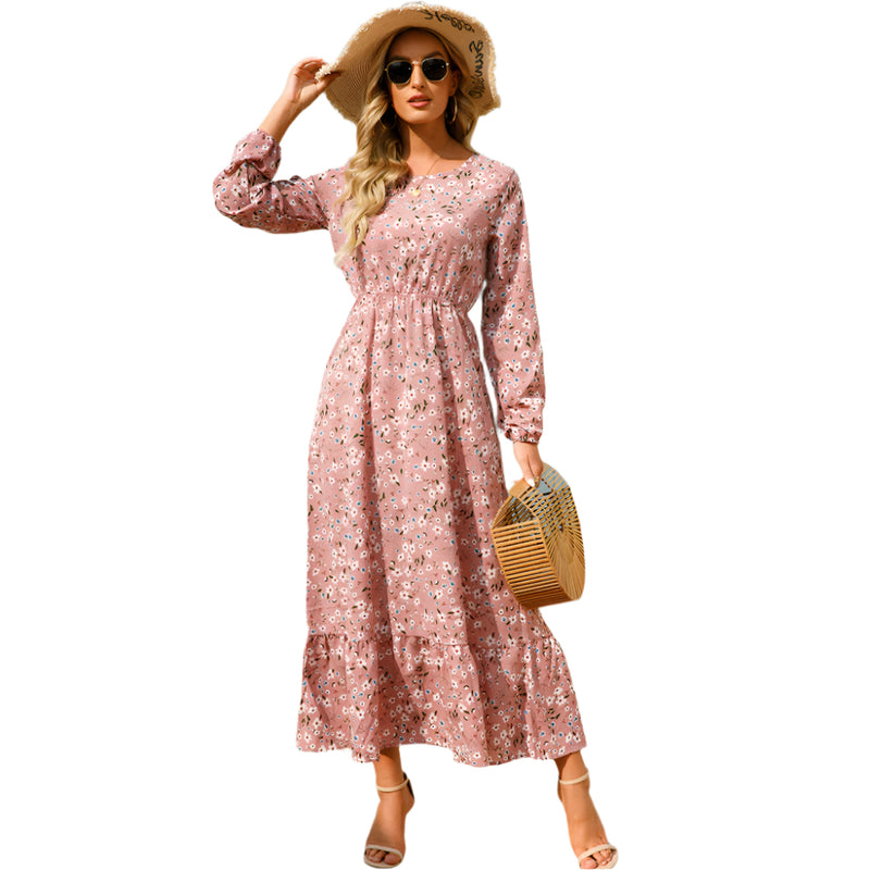 Bohemsk maxi-kjole i chiffon for kvinner