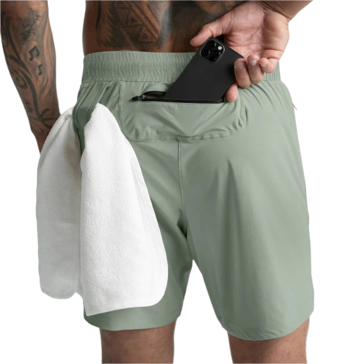 Herre shorts i hurtigtørkende sportstoff