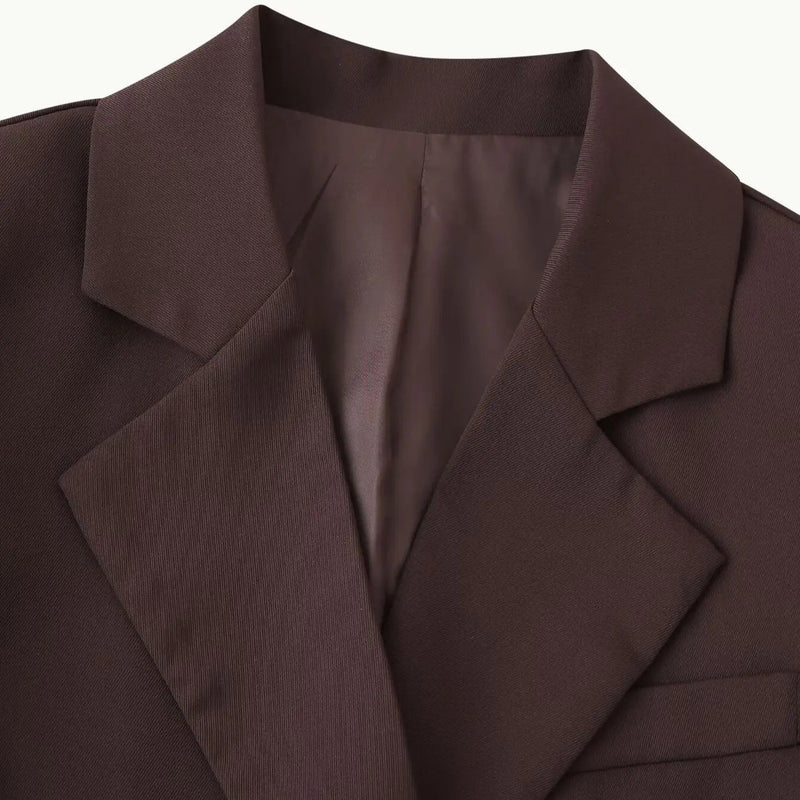 Turn-down krage blazer for kvinner