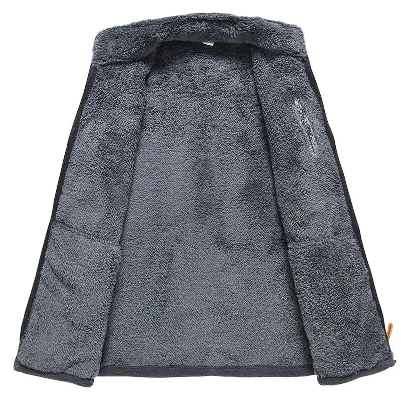 Fleeceforet jakke med glidelås for menn