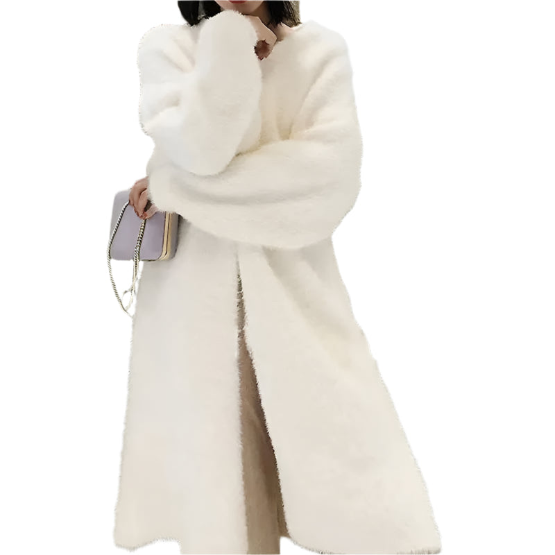 Lang strikket Cashmere Cardigan for kvinner
