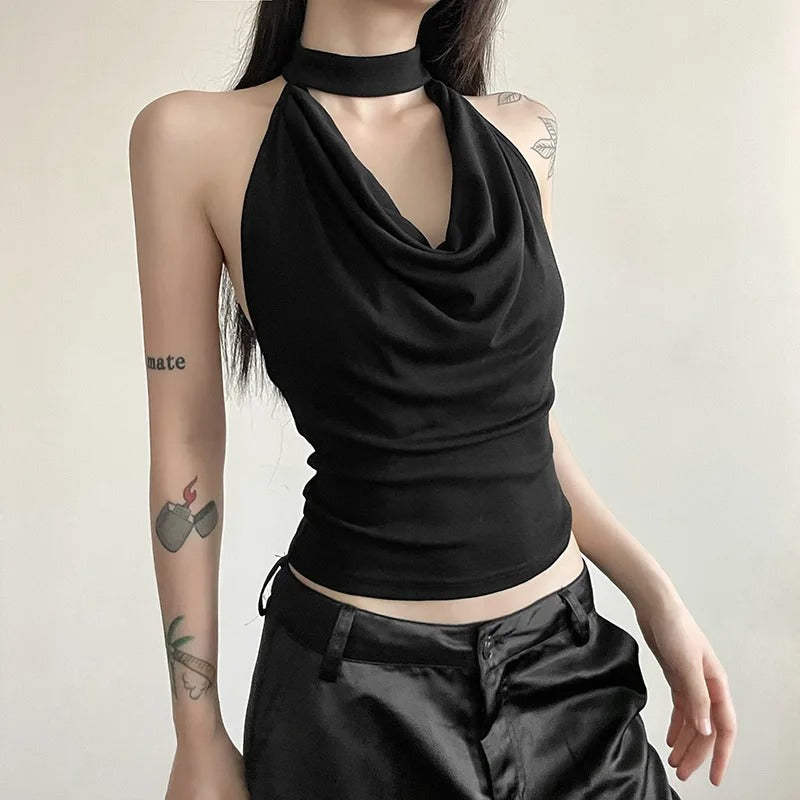Casual halterneck-top for kvinner