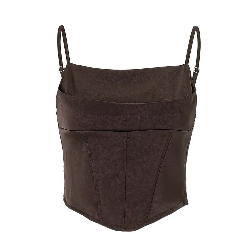 Dametopp med snøring uten rygg