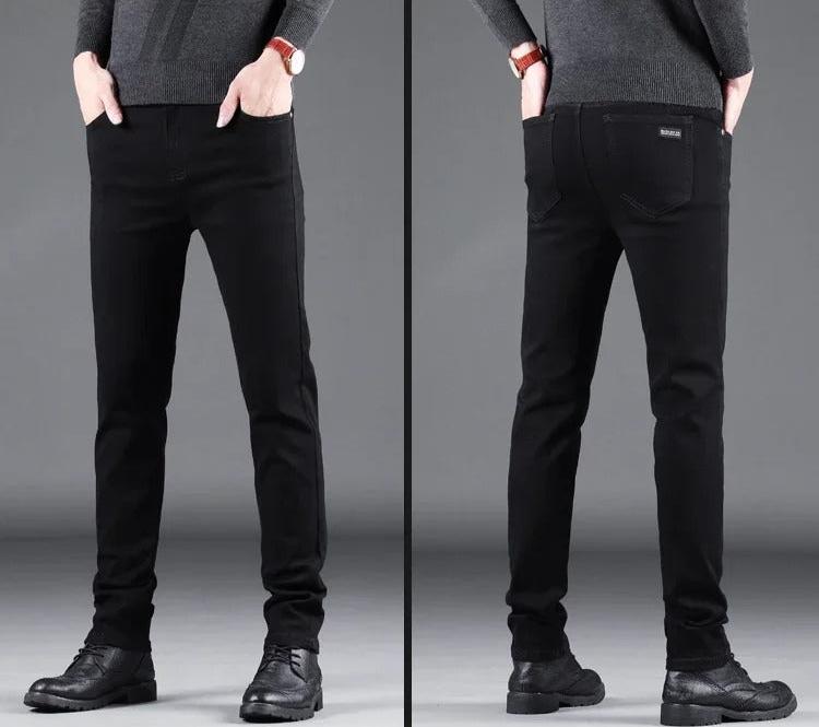 Pure Black Slim Jeans for menn