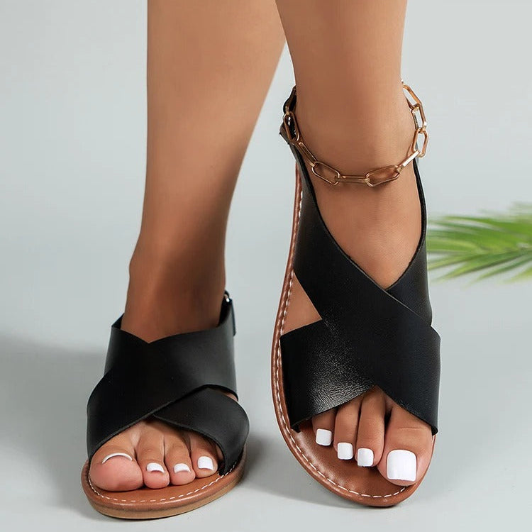 Komfortable sandaler med kilerem for kvinner