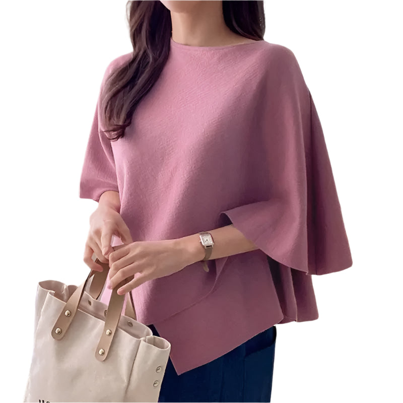 3/4-ermet bluse med volanger for kvinner