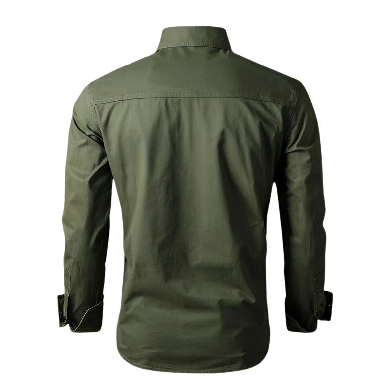 Langermet militærskjorte for menn
