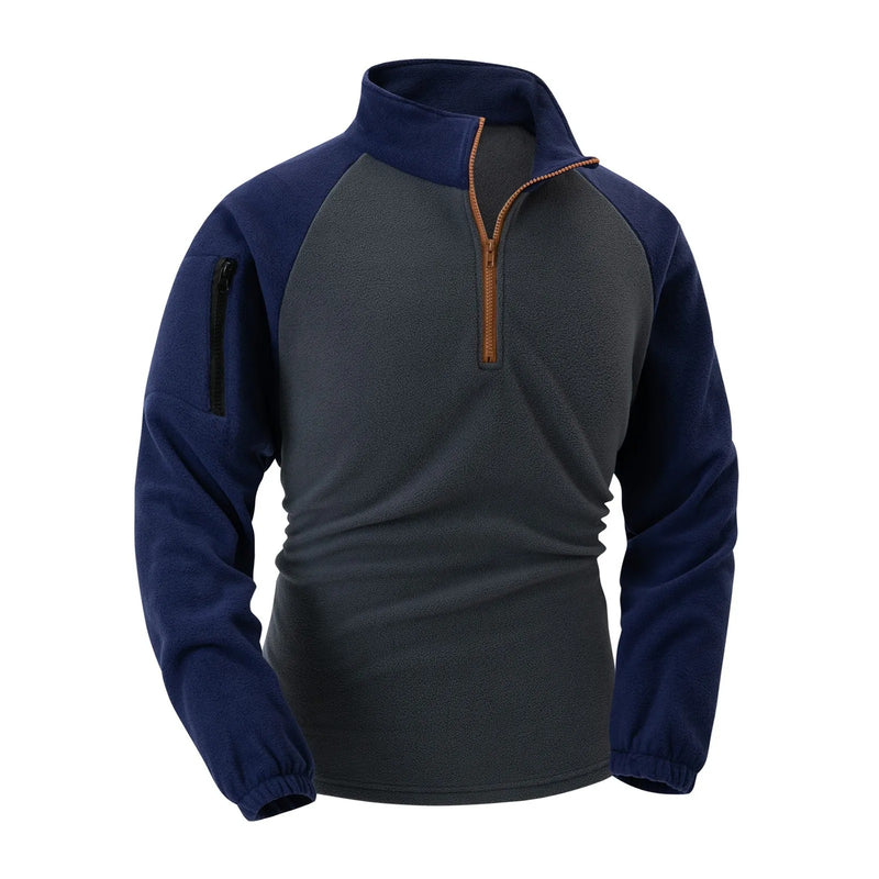 Fleece-genser med ermelommer for menn