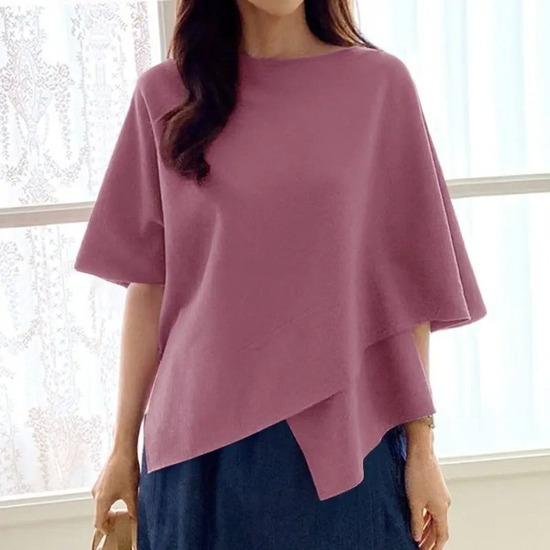 3/4-ermet bluse med volanger for kvinner