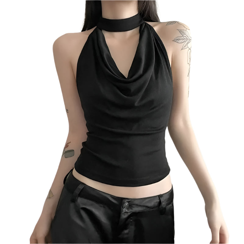 Casual halterneck-top for kvinner