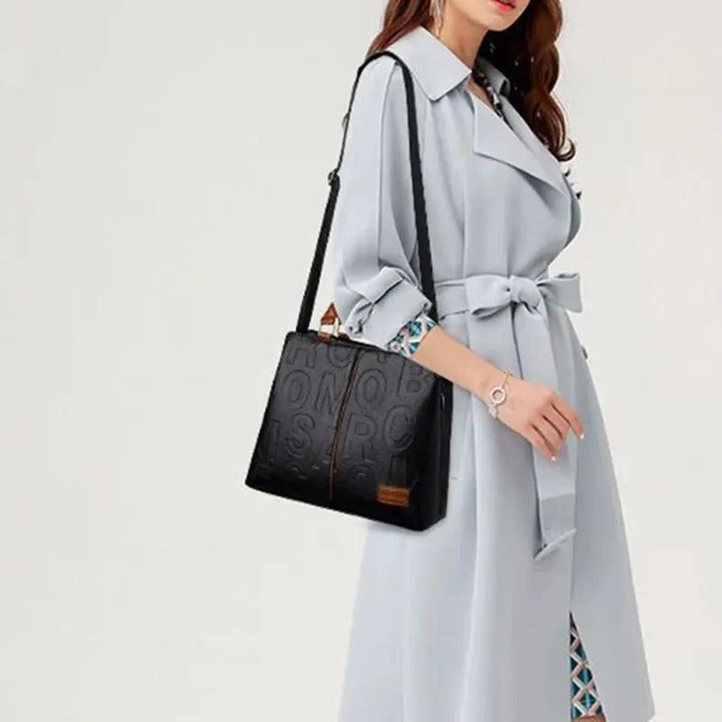 Reiseskulderveske i PU-skinn for kvinner