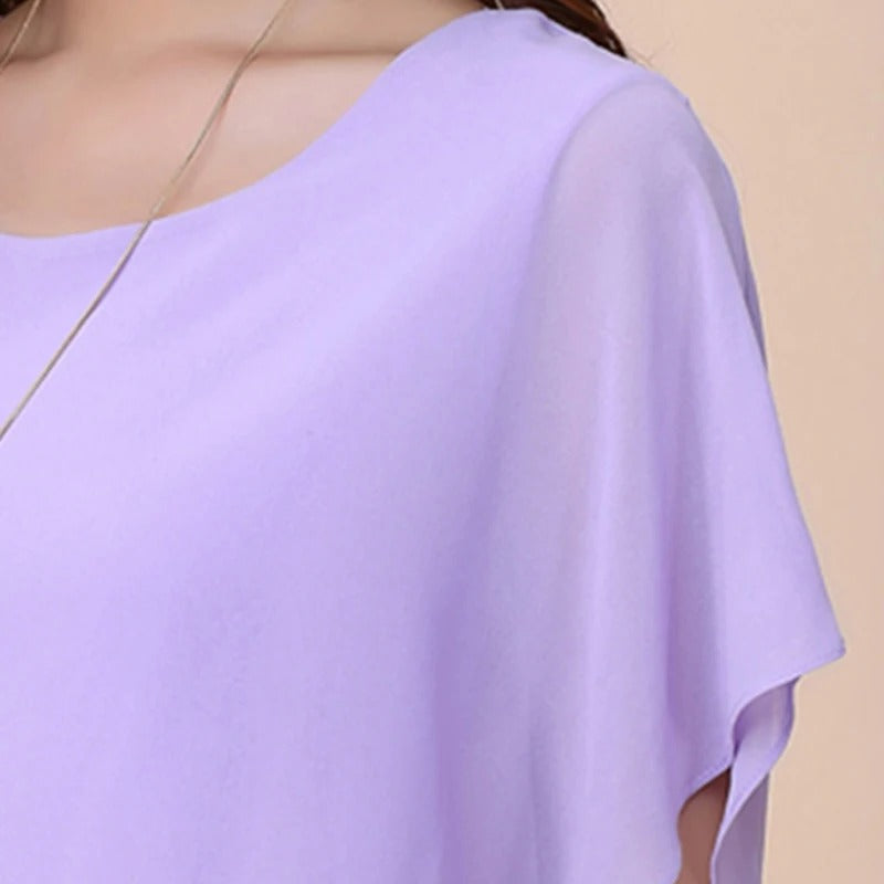 Dame Ruffles Sleeves Chiffon bluse