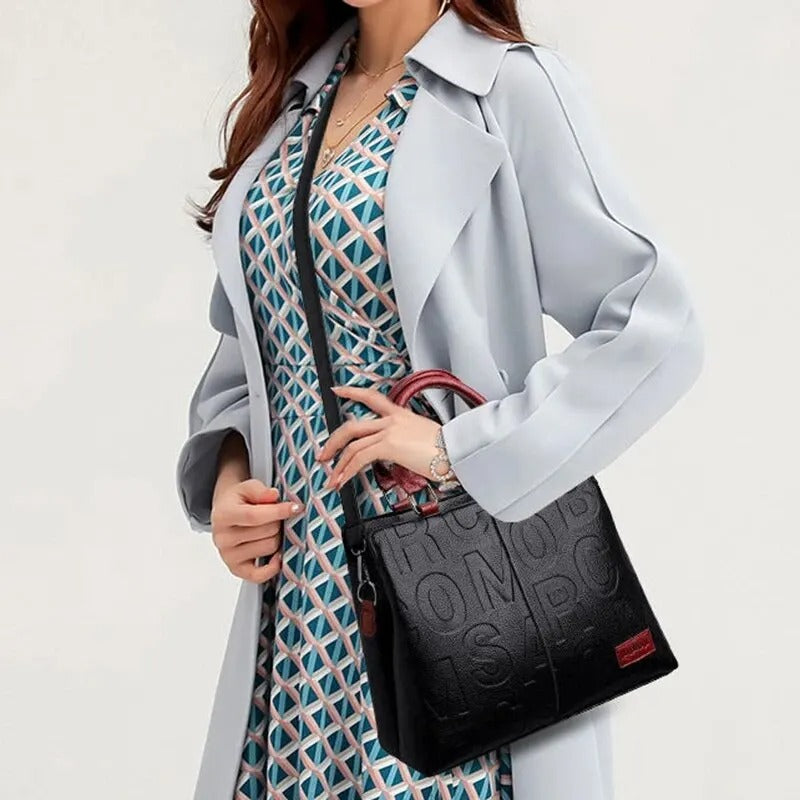 Reiseskulderveske i PU-skinn for kvinner