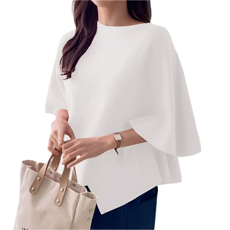 3/4-ermet bluse med volanger for kvinner