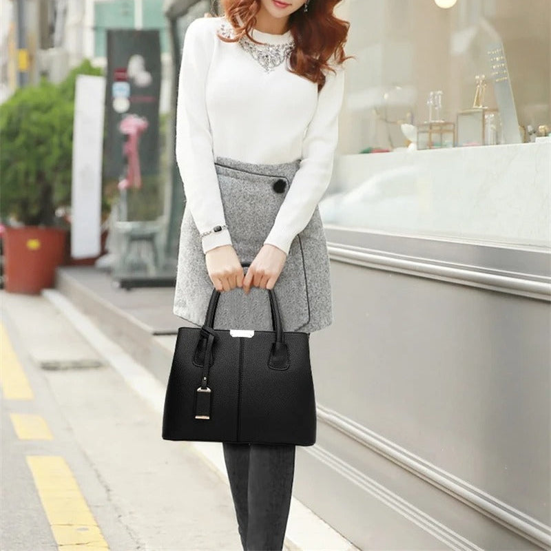 Lang PU-lærlommebok for kvinner