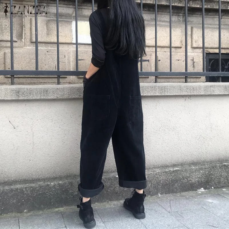 Jumpsuit i kordfløyel for kvinner