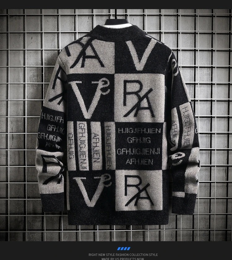 Stripete genser med rund hals for menn