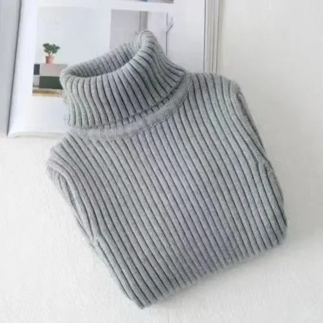 Strikket genser med turtleneck for barn