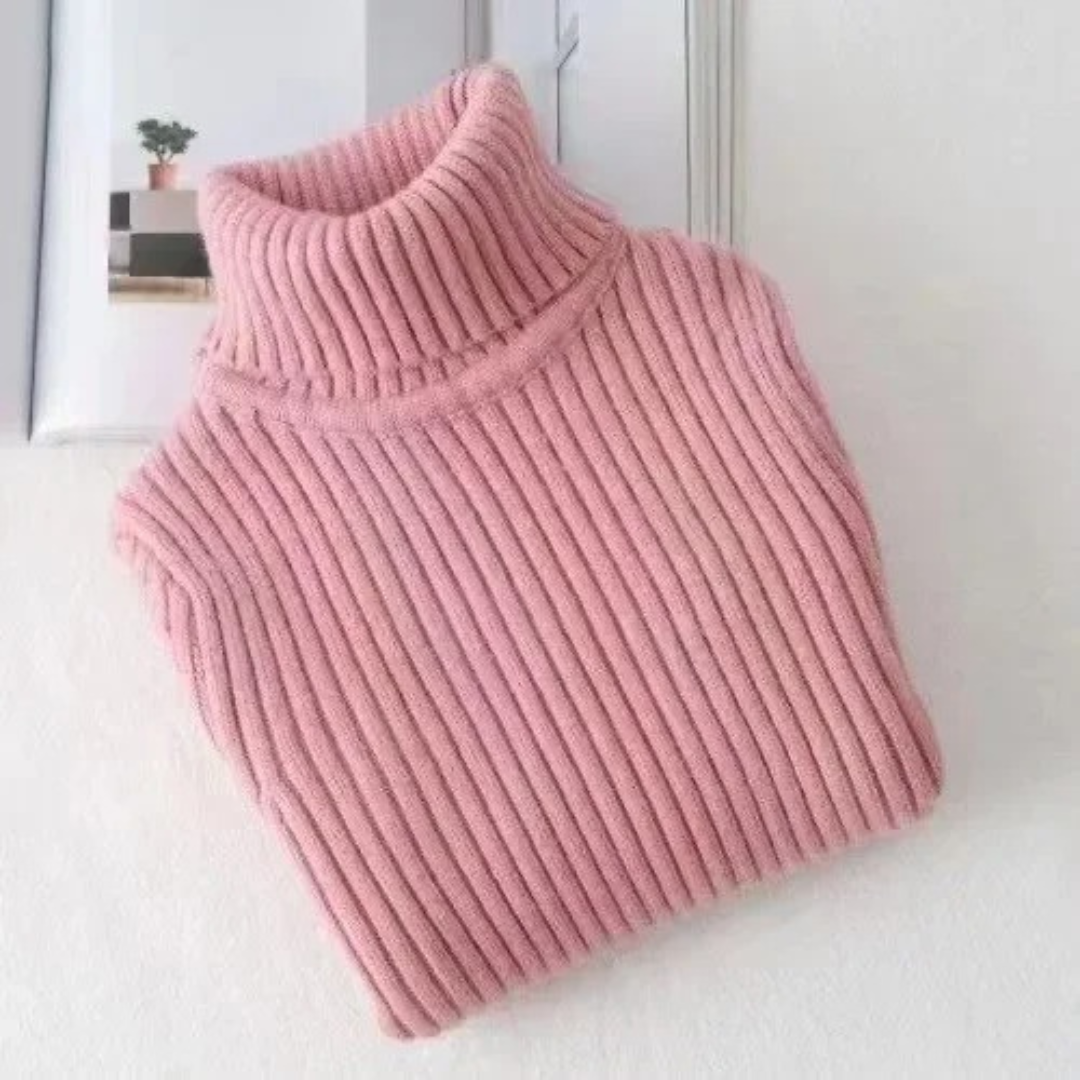 Strikket genser med turtleneck for barn