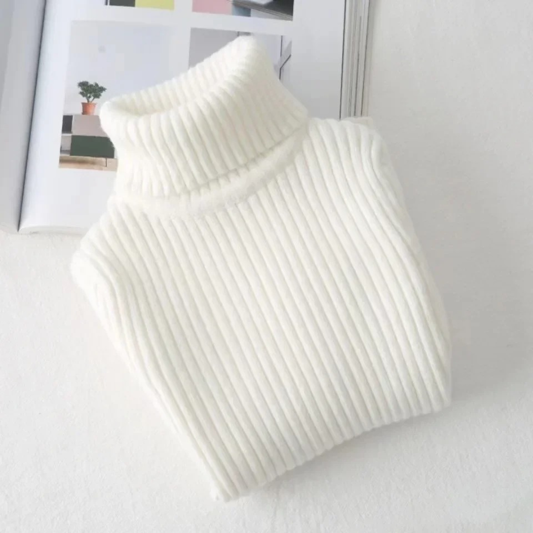 Strikket genser med turtleneck for barn