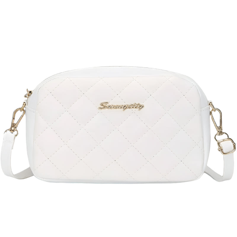 Diamantformet vattert firkantet glidelåsveske