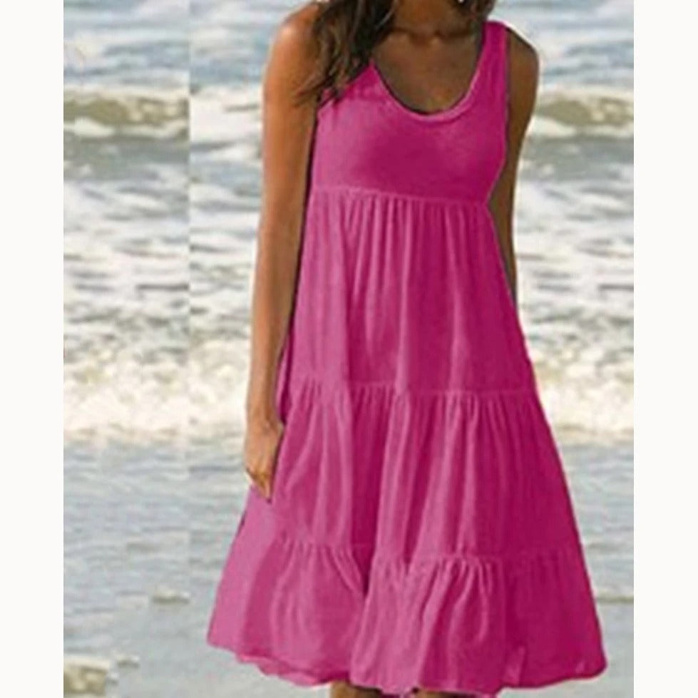 Boho-minikjole med volanger til kvinner