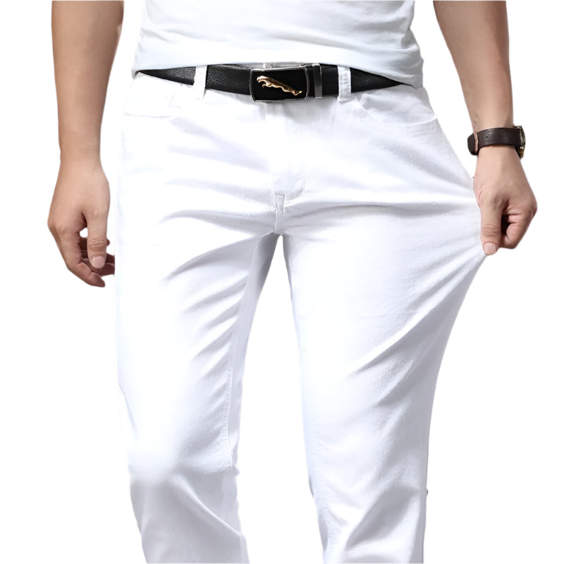 Hvite slim fit-jeans for menn