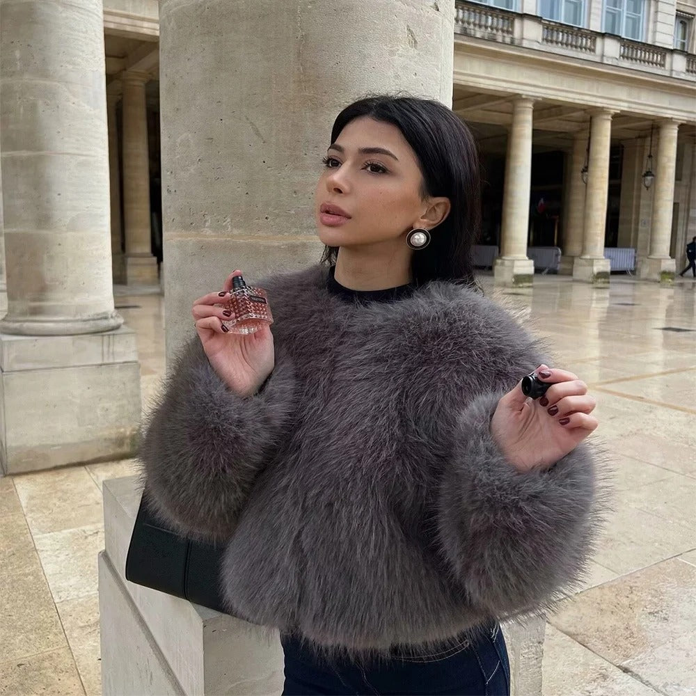 Vintage pelsfrakk for kvinner