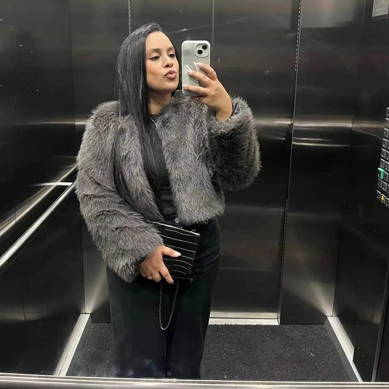 Vintage pelsfrakk for kvinner