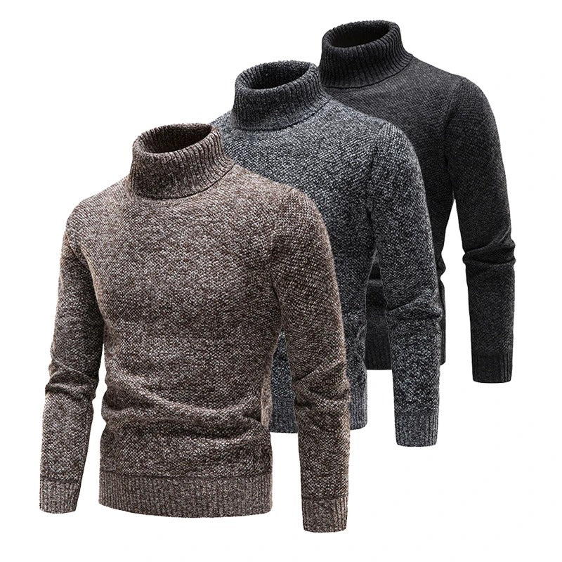 Fleece-genser med rullekrage for menn