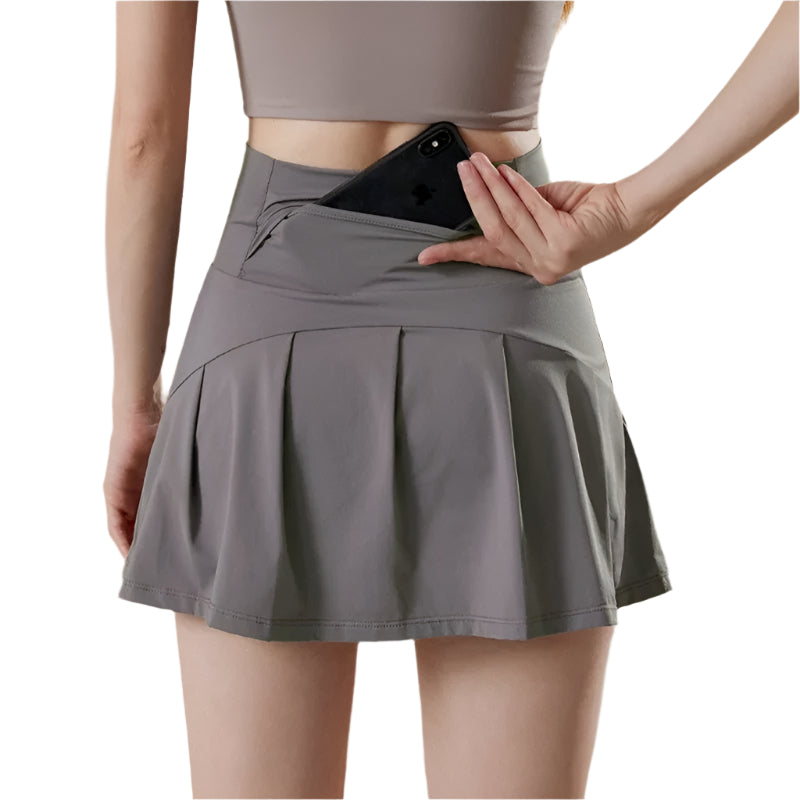 Sportsskjørtshorts med høy midje for kvinner