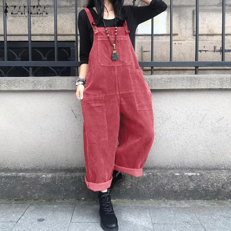 Jumpsuit i kordfløyel for kvinner
