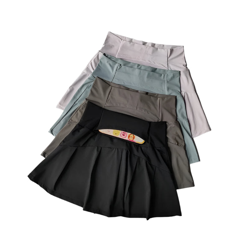 Sportsskjørtshorts med høy midje for kvinner