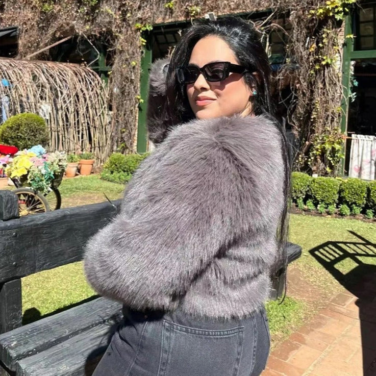 Vintage pelsfrakk for kvinner