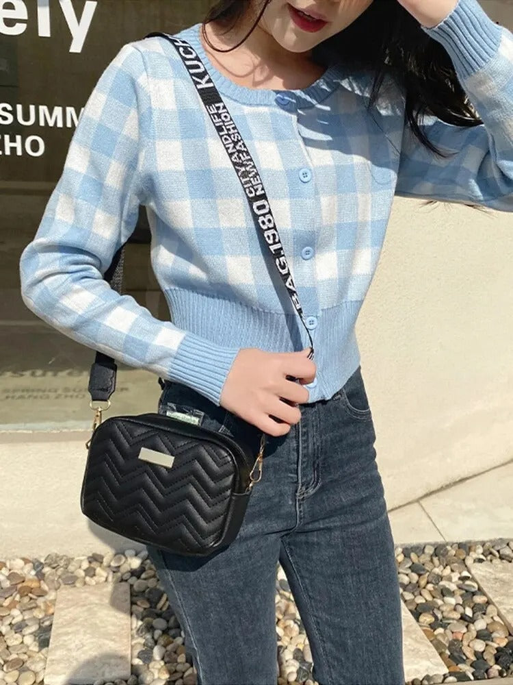 Brodert firkantet skulderveske for kvinner