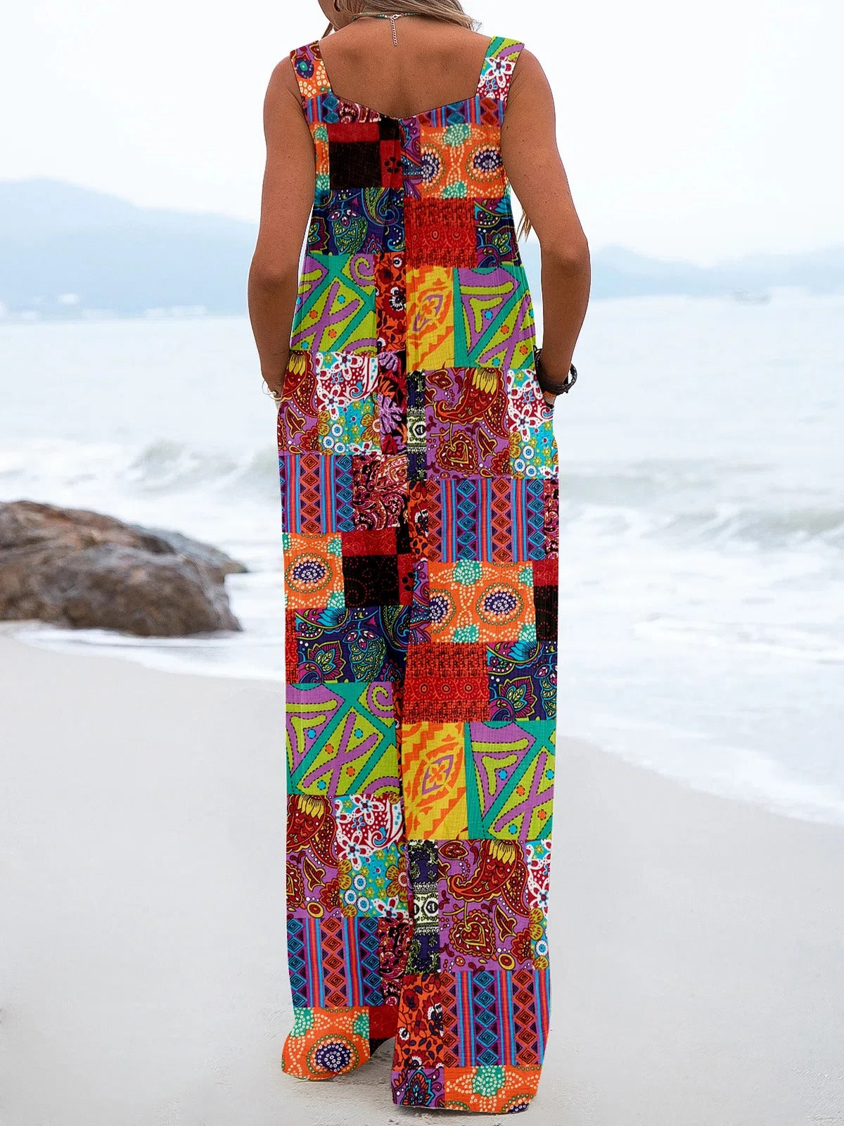 Kvinner Bohemian Wide Leg Jumpsuit