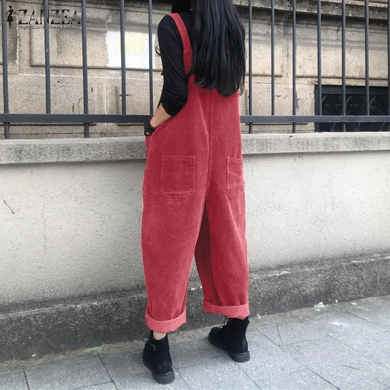 Jumpsuit i kordfløyel for kvinner