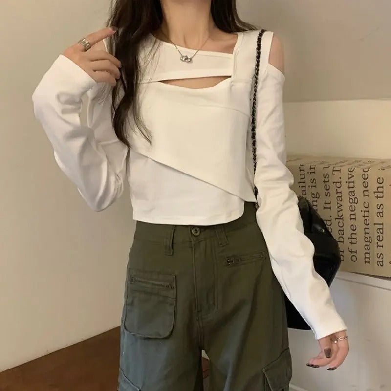 Hollow Out T-skjorte for kvinner