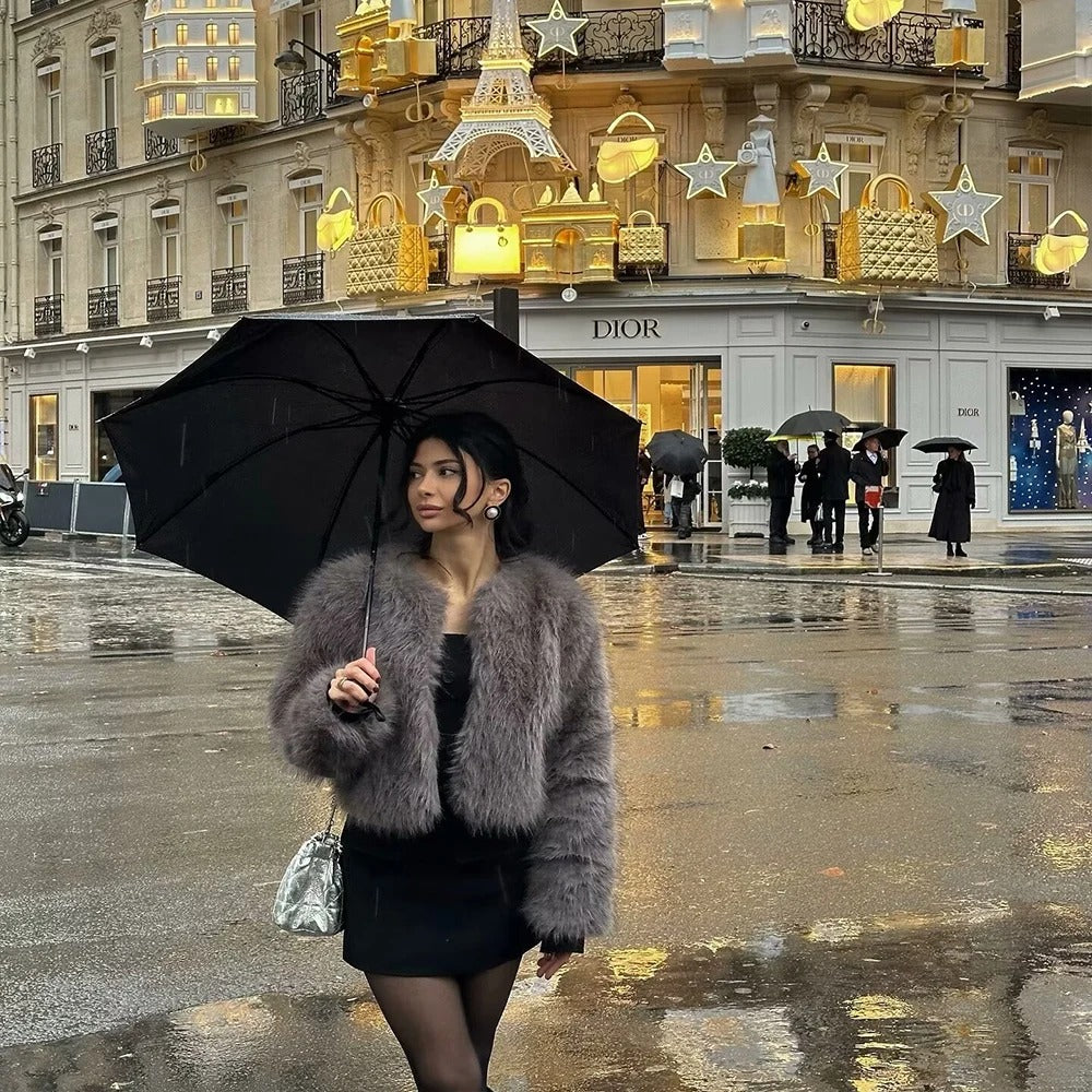 Vintage pelsfrakk for kvinner