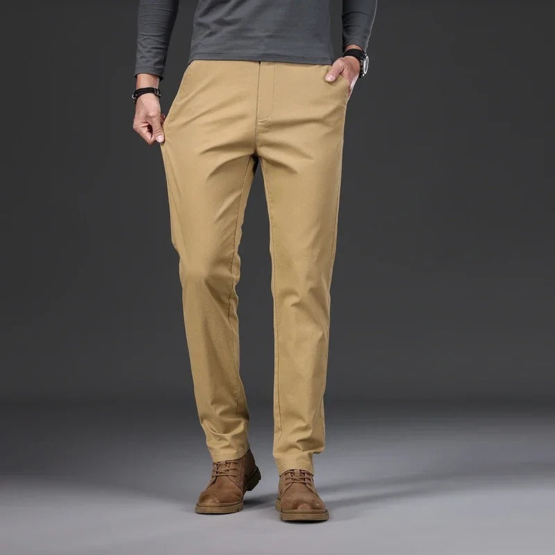 Slim fit bomullsbukser for menn
