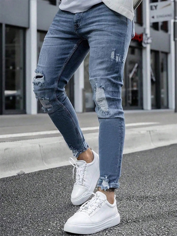Ripped Skinny Denim Jeans for menn