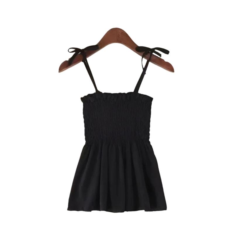 Kvinners buehalterneke med ryggfri plissert kort topp