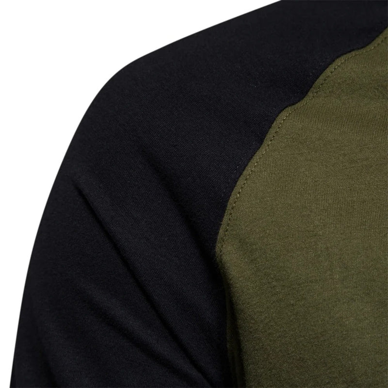Langermet Patchwork T-skjorte for menn